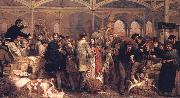 George Elgar Hicks Billingsgate Fish Market oil painting artist